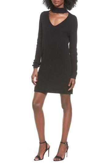 Women's Bp Cutout Choker Sweater Dress, Size - Black