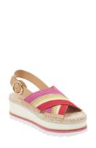 Women's Marc Fisher Ltd Glenna Platform Slingback Sandal .5 M - Pink