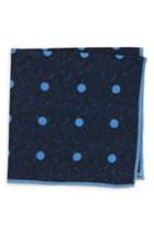 Men's Ted Baker London Dot Wool Pocket Square, Size - Blue