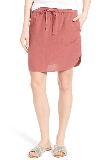 Women's Caslon Easy Linen Skirt - Red
