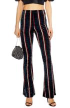 Petite Women's Topshop Stripe Velvet Flare Pants P Us (fits Like 00p) - Black