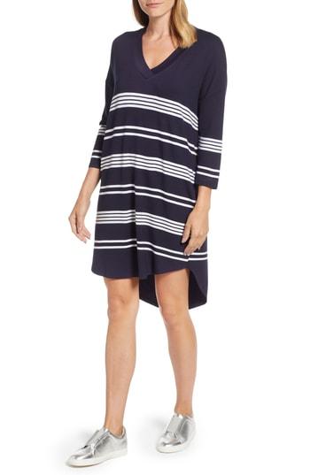 Women's Press Stripe High/low Shift Dress - Blue