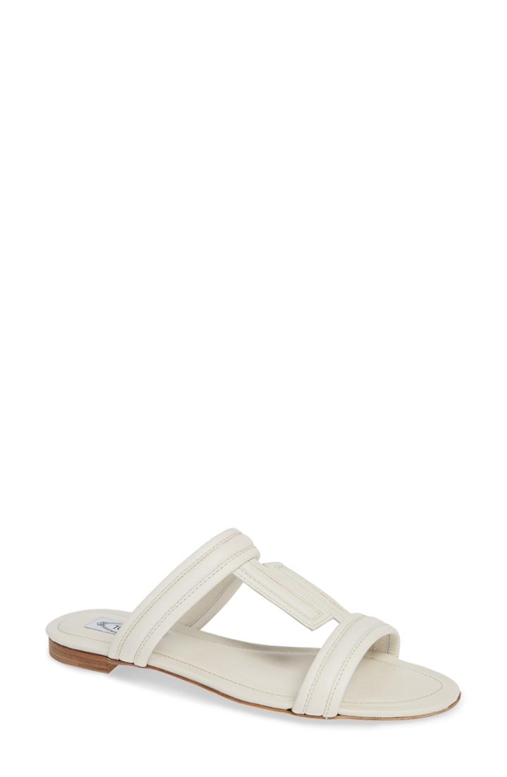 Women's Tod's Double T Slide Sandal Us / 39eu - White