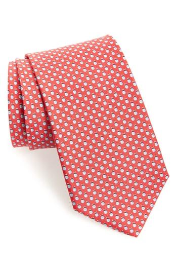 Men's Salvatore Ferragamo Flo Print Silk Tie, Size - Red