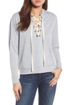 Women's Caslon Lace-up Sweatshirt, Size - Grey