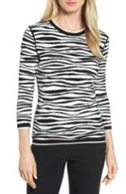 Women's Boss Fatima Zebra Stripe Sweater - Black