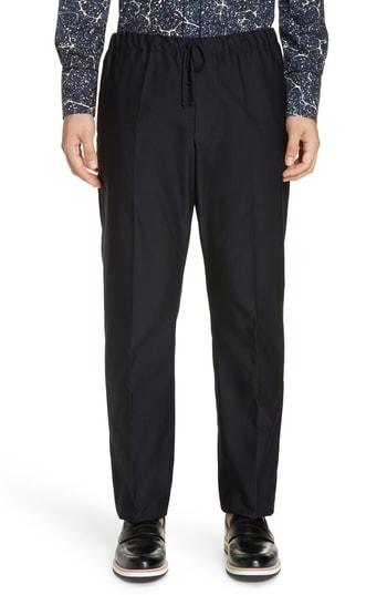 Men's Dries Van Noten Perkino Drawstring Waist Pants Eu - Blue