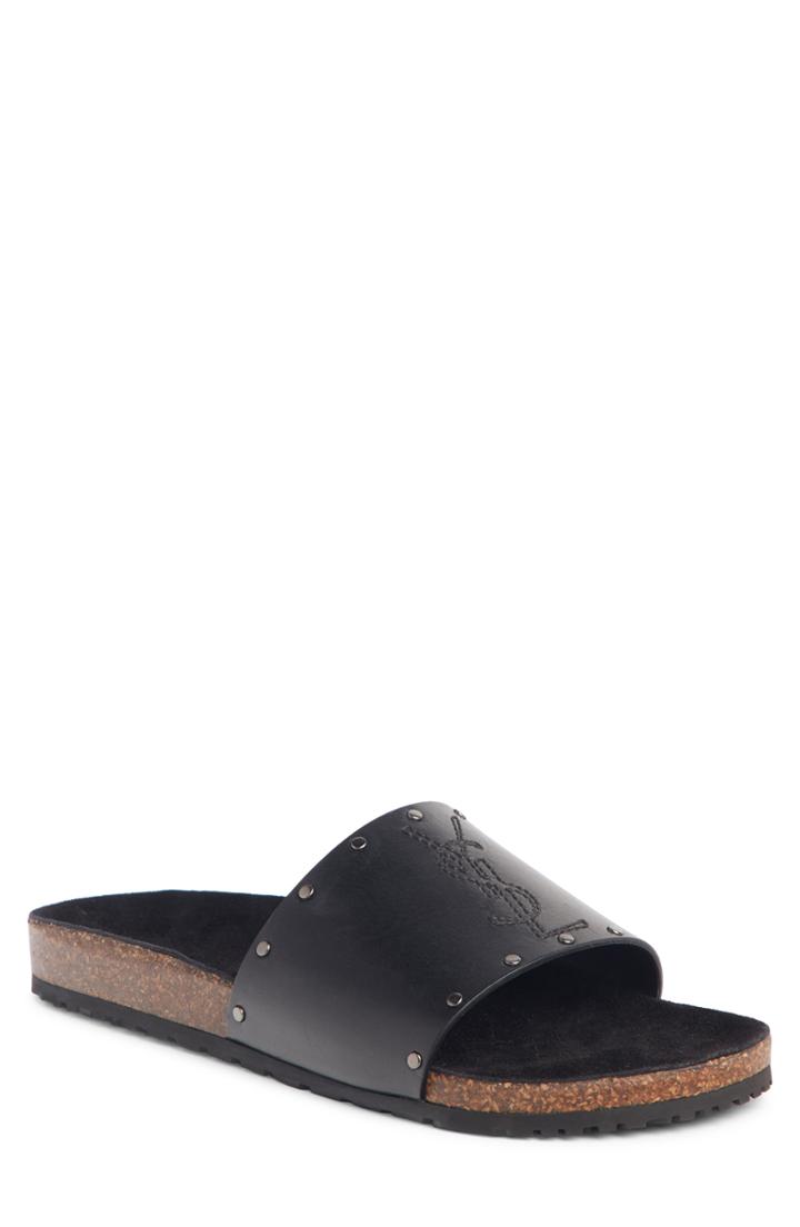 Men's Saint Laurent Jimmy Logo Slide Sandal Us / 41eu - Black