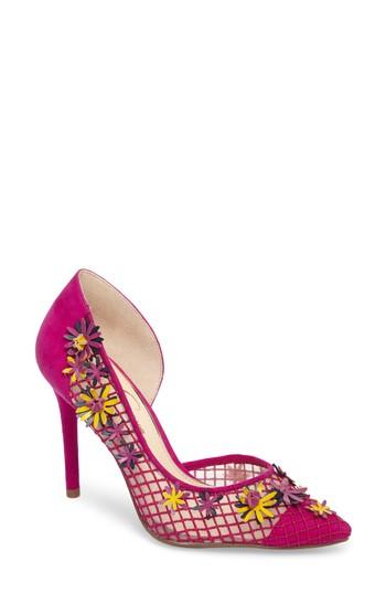 Women's Jessica Simpson Leighah Floral Illusion Pump M - Purple