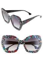 Women's Alice + Olivia Dinah 55mm Butterfly Sunglasses - Chelsea Print/ Black