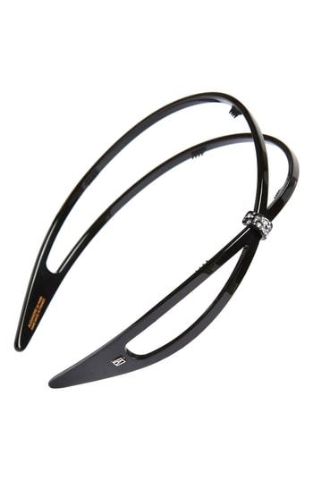 Alexandre De Paris Crystal Embellished Headband, Size - Black