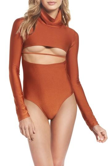 Women's Chromat Long Sleeve Bodysuit - Orange