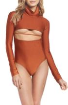 Women's Chromat Long Sleeve Bodysuit - Orange
