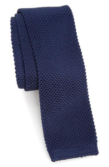 Men's Nordstrom Men's Shop Stuart Silk Knit Tie, Size - Blue