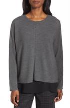 Women's Eileen Fisher Merino Wool Sweater, Size - Grey
