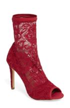 Women's Charles By Charles David Imaginary Lace Sock Bootie M - Red