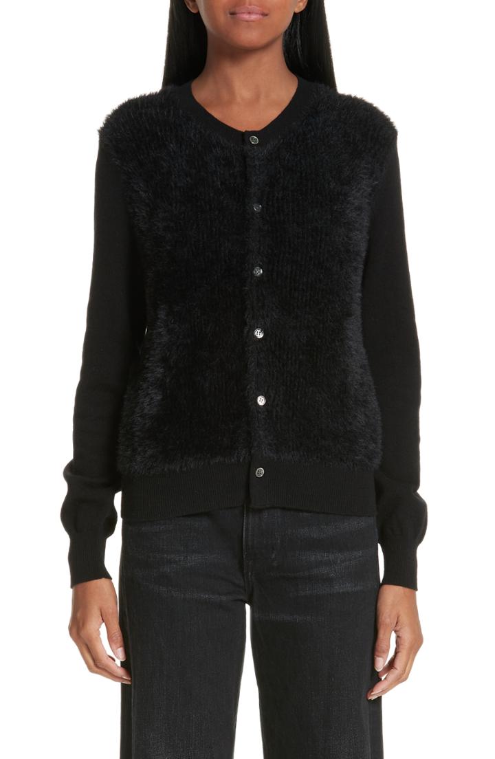 Women's Comme Des Garcons Fuzzy Cardigan - Black