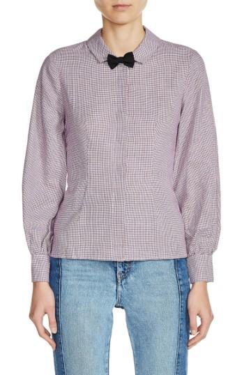 Women's Maje Bow Trim Print Blouse