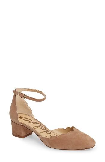 Women's Sam Edelman Lara Ankle Strap Pump .5 M - Brown