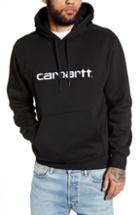 Men's Carhartt Work In Progress Logo Embroidered Hooded Sweatshirt - Black