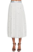 Women's Willow & Clay Star Studded Mesh Skirt - White