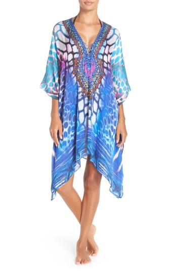 Women's Asa Kaftans 'malibu' Short Kaftan - Blue