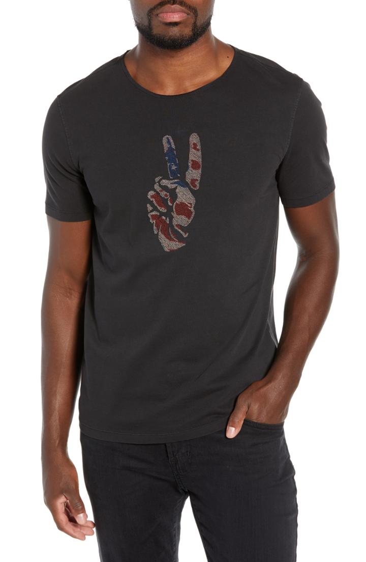 Men's John Varvatos Star Usa Peace Hand Graphic T-shirt - Black
