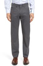 Men's Ballin Flat Front Solid Wool Blend Trousers - Grey