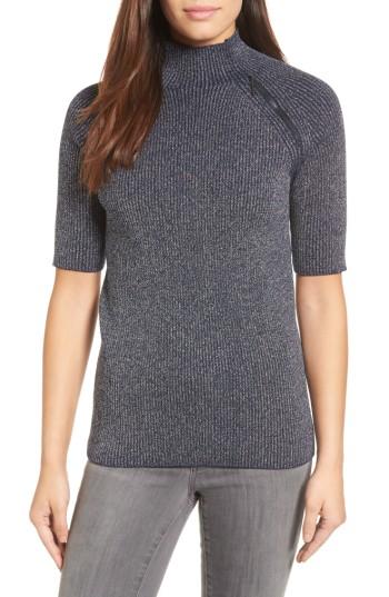 Women's Kenneth Cole New York Elbow Sleeve Mock Neck Sweater - Blue