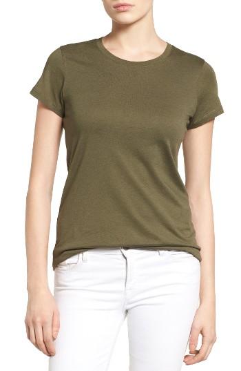 Women's Halogen Short Sleeve Crewneck Tee, Size - Green