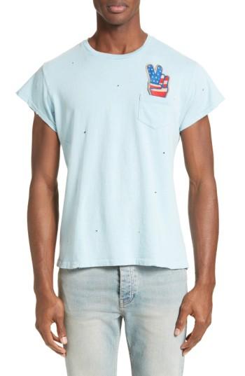 Men's Madeworn Embroidered Patch T-shirt - Blue