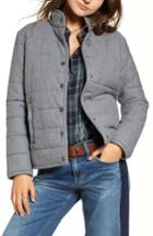 Women's Treasure & Bond Flannel Puffer Jacket, Size - Grey