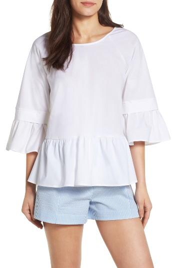 Women's Pleione Crisscross Drop Ruffle Top - White