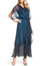 Women's Komarov Chiffon Overlay Long Blouson Dress - Blue
