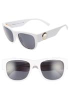 Women's Versace 55mm Square Sunglasses - White/ Grey Solid