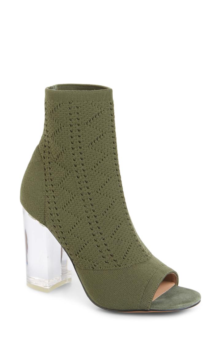 Women's Linea Paolo Hollis Peep Toe Sock Bootie .5 M - Green