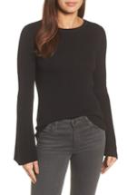 Women's Halogen Bell Sleeve Rib Sweater - Black