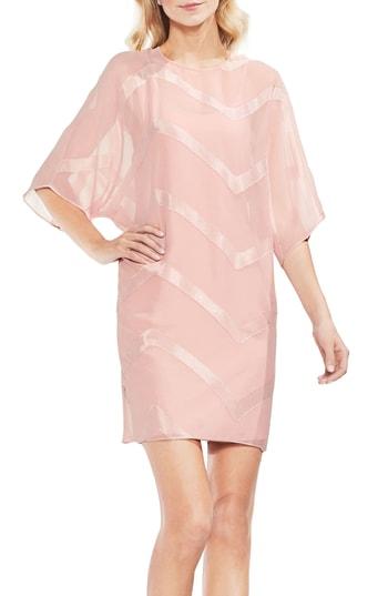 Women's Vince Camuto Chevron Overlay Shift Dress - Pink