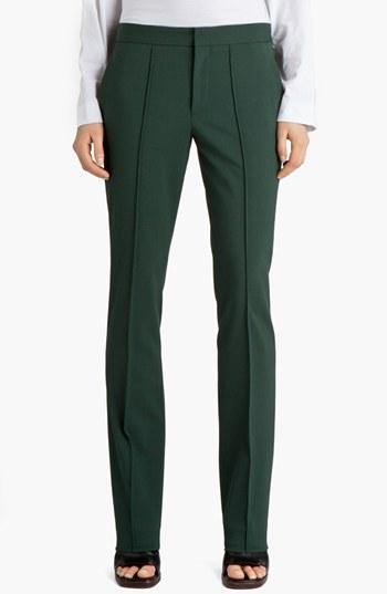 Marni Narrow Leg Stretch Wool Pants Womens Green Size 6 Us / 42 It