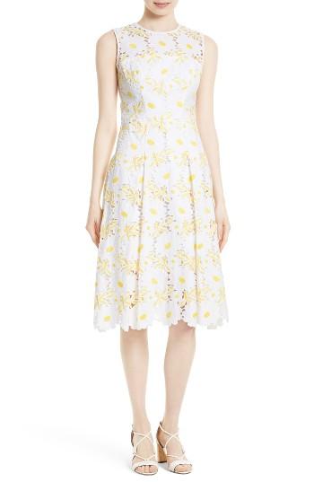 Women's Milly Petal Eyelet Fit & Flare Dress