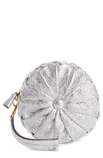 Anya Hindmarch Circle Pillow Metallic Leather Clutch - Metallic