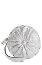 Anya Hindmarch Circle Pillow Metallic Leather Clutch - Metallic