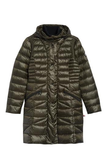 Women's Bernardo Bib Hooded Walker Coat - Grey