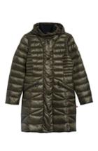 Women's Bernardo Bib Hooded Walker Coat - Grey