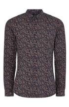 Men's Topman Paisley Print Shirt - Blue