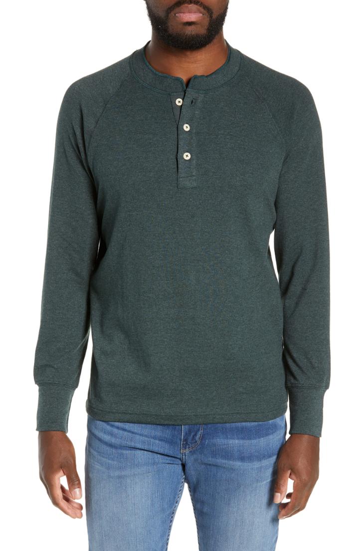 Men's The Normal Brand Puremeso Raglan Henley - Green