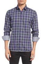 Men's Stone Rose Double Face Plaid Sport Shirt (s) - Grey