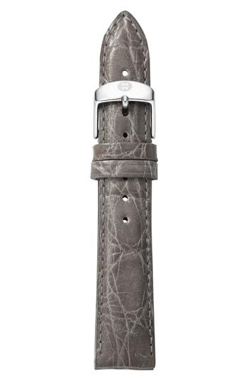 Women's Michele Crocodile Leather Watch Strap, 16mm