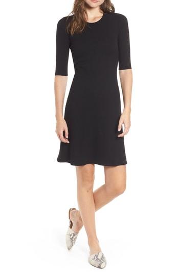 Women's Amour Vert Marilyn Rib Fit & Flare Dress - Black