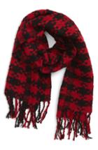 Women's Emanuel Geraldo Large Houndstooth Scarf, Size - Black